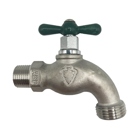 Arrowhead Brass 3/4 in. MIP in. X 3/4 in. MHT Stainless Steel Hose Bibb 302SS