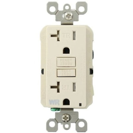 Leviton Self-Test GFCI Receptacle, Tamper Resistant Duplex, 20 Amp, 125 Volt, 5-20R NEMA GFWT2-T