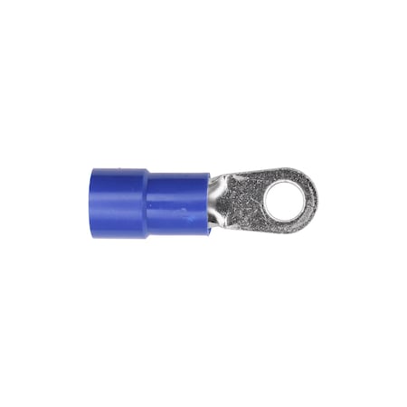 Auveco Vinyl Insulated Ring Terminal 6 Gauge 1/4in Stud Blue, 15PK 17046