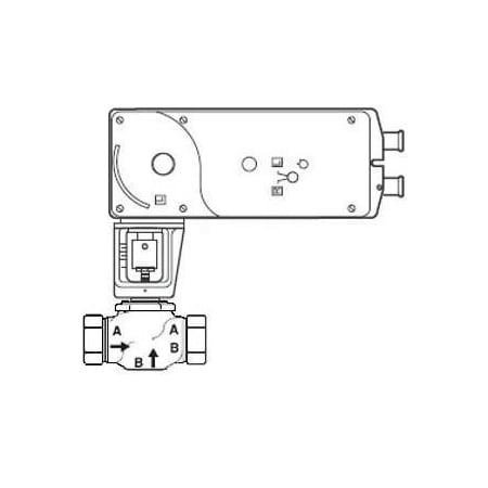 Schneider Electric SmartX. Globe Valve Assembly. 1-1/2 in. 2-way. Stem Up Open. 28 cv. MS51-7203 Spring Return Proport VS-7253-593-4-10