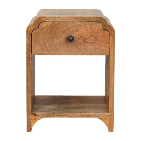Homeroots 16" Beige Solid Wood One Drawer Nightstand 651507