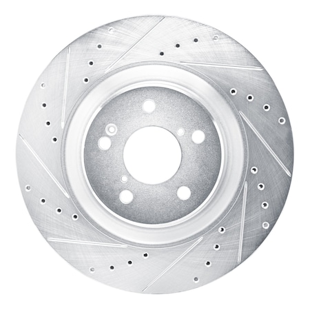Dynamic Friction Co DFC Brake Rotor - Drilled and Slotted - Silver 631-58037L