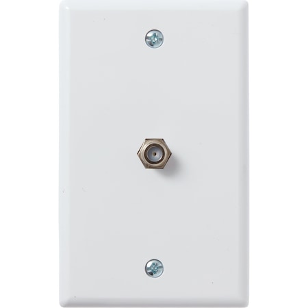 Newhouse Hardware TV Cable Wall Plate White TVP-WH-01