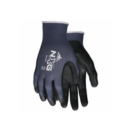 Mcr Safety NXG Nitrile Coated Work Gloves, 9673SF, Sandy Finish, Large, Black/Blue, 12PK 127-9673SFL