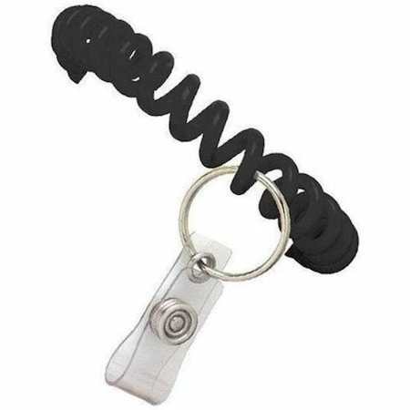 Brady BLACK WRIST COIL, CLEAR VINYL STRAP AND 7/8in NICKEL-PLATED SPLIT RING, 25MM COIL, STRAP SIZE 2 2140-6201