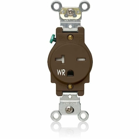 Leviton PlugsandRcptcls, 20A, 250VAC, Brn, Nylon, PK1 W5461-T00