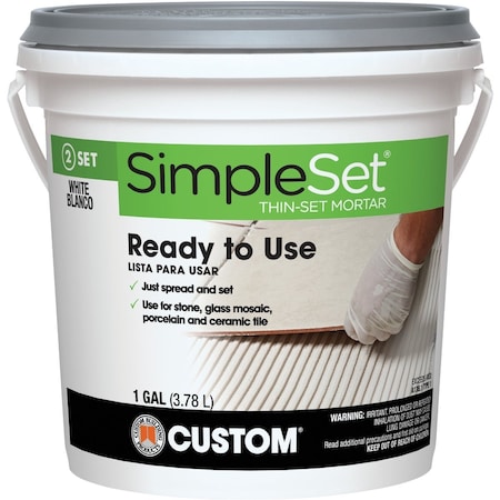 Custom Building Products SimpleSet Gallon White Pre-Mixed Thin-Set Mortar STTSW1-2