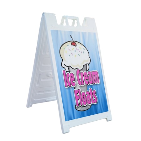 Signmission Ice Cream Floats, A-Frame & 2 Sign Inserts, Heavy-Duty Plastic Frame SBHD-C-2436-Ice Cream Floats