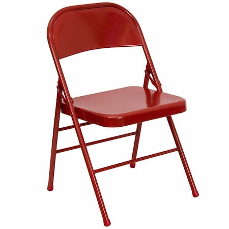 Flash Furniture Metal Folding Chair, Red HF3-MC-309AS-RED-GG