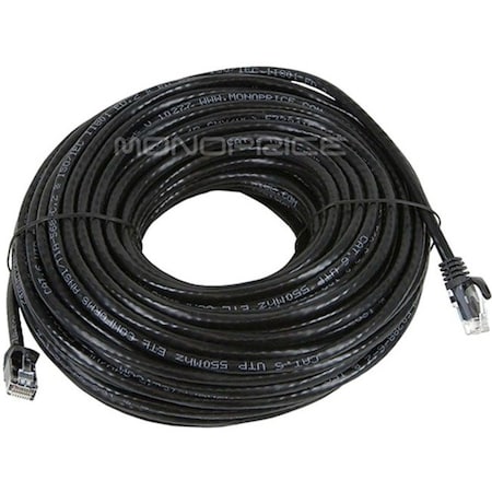 Monoprice FLEXBOOT SERIES CAT6 24AWG UTP ETHERNET NETWORK PATCH CABLE, 100FT BLACK 9828