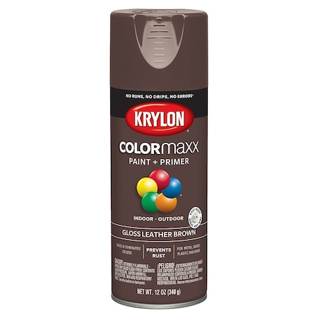 Sw Psb Krylon Purdy Bestt Liebco White Lightning 12 Oz Krylon K05527007 Leather Brown COLORmaxx Paint & Primer Spray Paint, Gloss K05526007