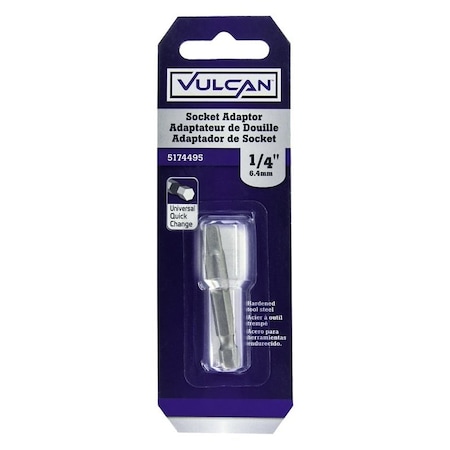 Vulcan Socket Adapter, 14 in Drive, 2 in L, Hardened Steel 304491OR