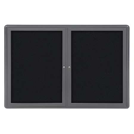 Ghent Enclosed Fabric Bulletin Board 34x47", 2 Door OVG2-F95
