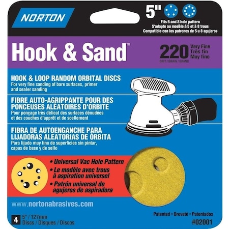 Norton Co SANDING DISC HL 5IN 220GRIT 2001