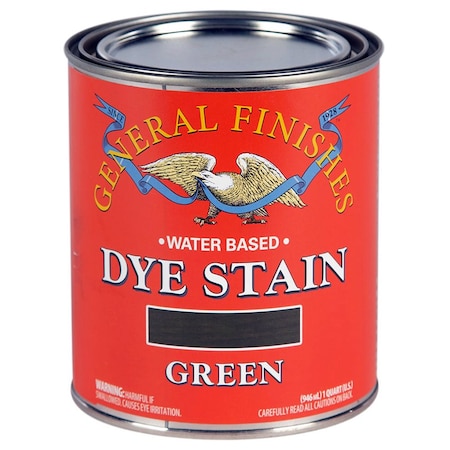 General Finishes 1 Qt Sap Green Dye Stain Water-Based Wood Stain DQG