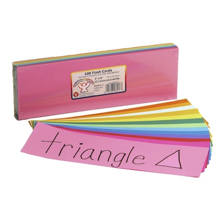 Hygloss Products Bright Flash Cards, 3" x 9", 100PK HYG43917