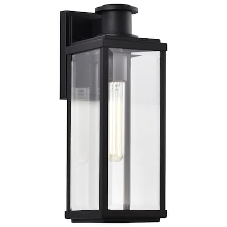 Nuvo Luca, Medium Outdoor Lantern, Sand Black Finish, Clear Beveled Glass 60/8511