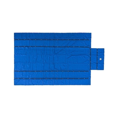 Mytee Products 16ft x 27ft Flatbed Tarps Heavy Duty 18oz Steel Tarp with Flap - Blue LT4FT-BLUE