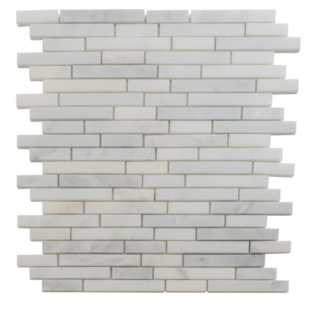 Apollo Tile 12x12Eastern White Marble Polished, Split Face Floor and Wall Mosaic Tile 4.83 sqft/case, 5PK APLKB88P29A
