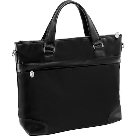 Mckleinusa 15 in. Eastward Nylon Slim Laptop Briefcase, Black 18395