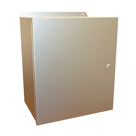 Hammond Latches Electrical Enclosure, 14 in H, 8 in D, 12 in W, 12, 13, 3R, 4, 4X, Stainless Steel EJ14128SS