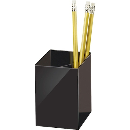 Oic 3Compartment Pencil Cup, Black OIC93681