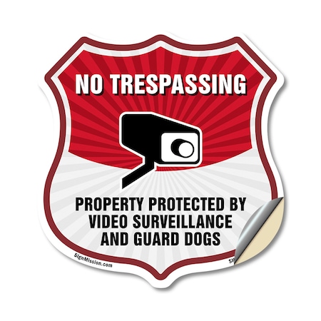 Signmission No Trespassing Shield Sign Property Prot, 12 Inch X 12 Inch, Vinyl Decal SHI-D-12-416