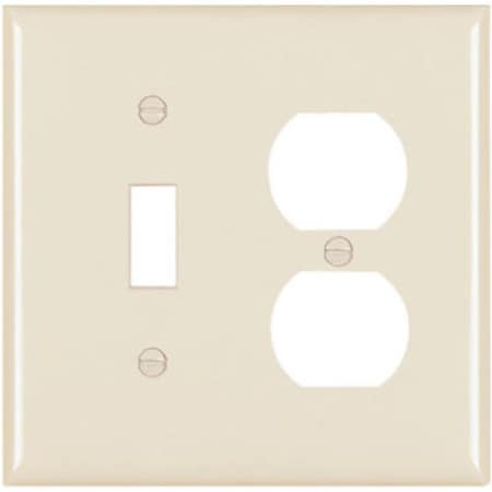Legrand TradeMaster TP Combination Wallplate, 4-3/4 in L, 4.69 in W, 2 -Gang, Nylon, Almond TP18LACC12
