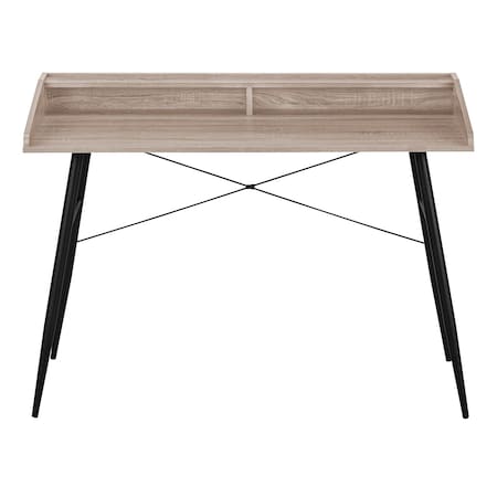 Homeroots 47" Taupe and Black Wood and Metal Parsons Computer Desk 489834