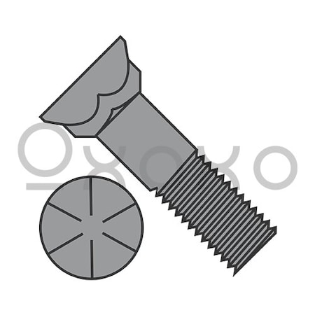 Oxoxo 5/8-11X5 Grade 8 Plow Bolt With Number 3 Flat Head Plain, 50PK 597810