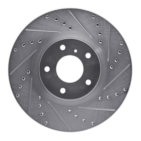 Dynamic Friction Co DFC Brake Rotor - Drilled and Slotted - Silver 631-67052R