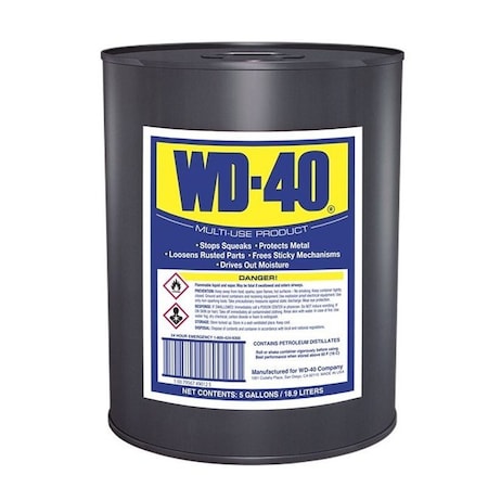 Wd-40 Multi-Use Lubricant, Mild Petroleum, Light Amber, 5 gal, Pail 49012