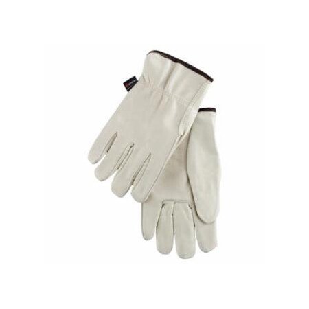 Mcr Safety Insulated Drivers Gloves, 3250, Premium Grade Grain Cowskin, Fleece Lining, Large, White 127-3250L
