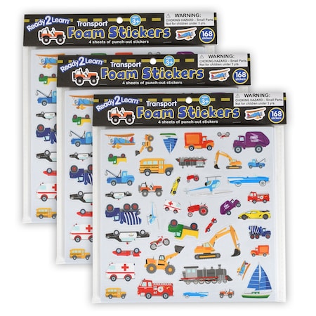 Ready 2 Learn Foam Stickers, Transport, 168-Piece Set, 3PK CE10096