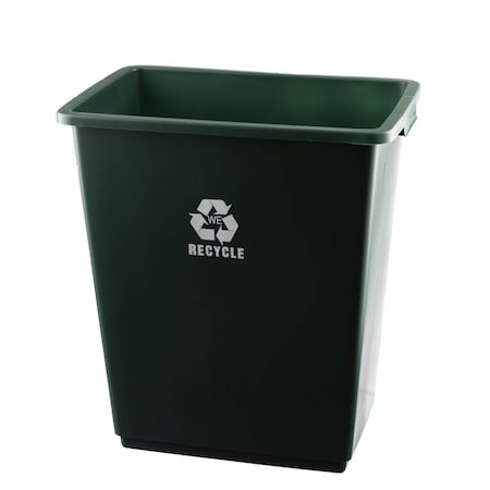 Recycle Collection 28 Qt. Wastebasket, Green/White, 12PK R4031GR