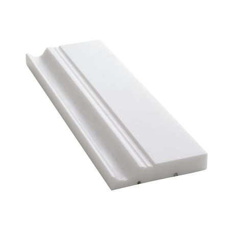Apollo Tile White 4x12 Thassos Marble Polished Baseboard Tile Trim 3.33 sqft/case, 10PK APLMTS883PA