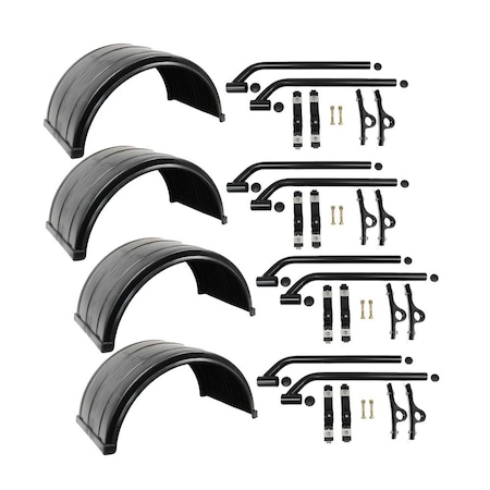 Mytee Products Poly Fender Kit 4 Poly Fender Mounting Kit 4 Ribbed Poly Fender - fits 24.5 in Wheels, 4PK PF-Rx4PFMK-Bx4