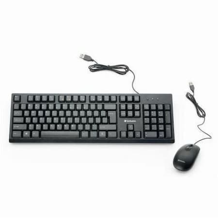 Verbatim Wired keyboard and Mouse 3 Button. 70734