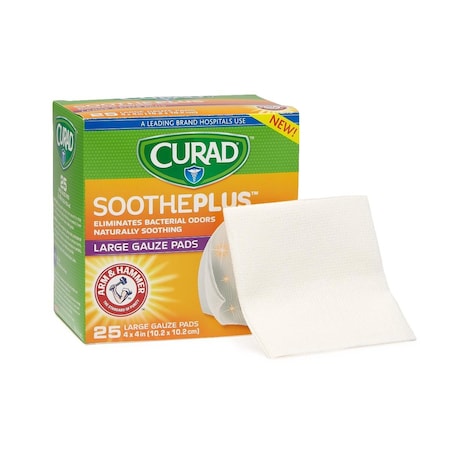 Medline CURAD SoothePlus 4in x 4in Gauze Pad, 25/Box CUR204425AHH