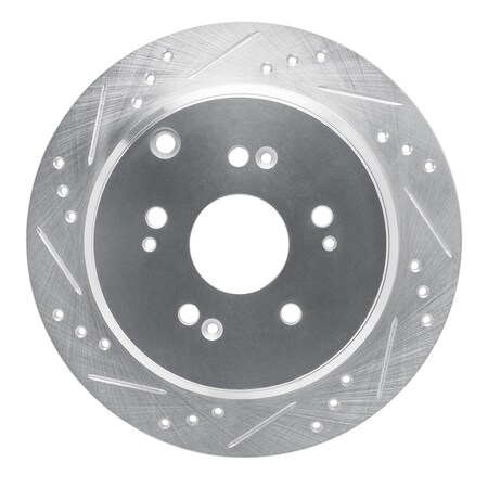 Dynamic Friction Co DFC Brake Rotor - Drilled and Slotted - Silver 631-59048L