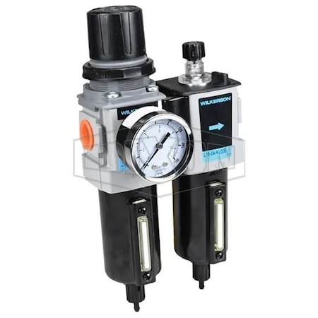 Dixon Wilkerson by Combination Unit with Manual Drain and Sight Gauge, 1/2 in Port, 150 SCFM Flow Rate, A D18-04MMB