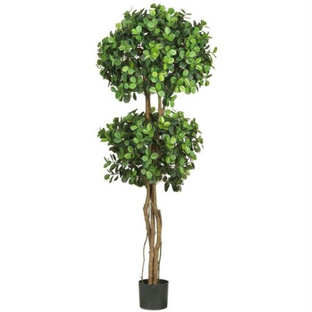 Dare2Decor Silk  5.5 ft. Eucalyptus Double Ball Topiary Silk Tree DA403711