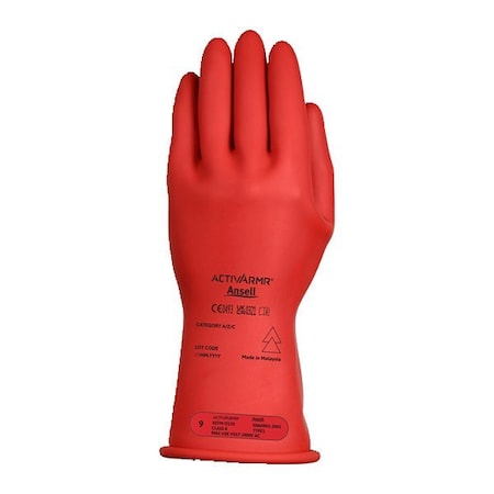Ansell ElectrcInslatedGloves, Sz7, Rd, Latex, PR R011RUL