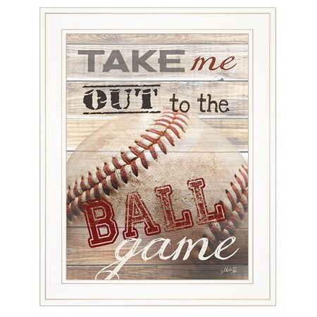 Take Me Out to the Ball Game 1 White Framed Print Wall Art