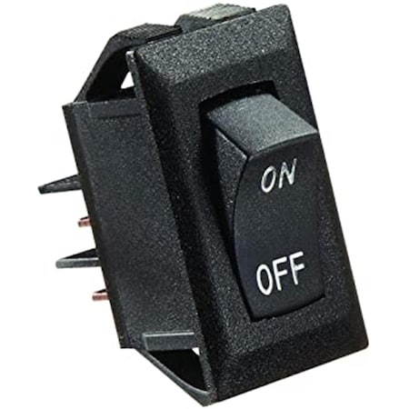 Rv Designer 0.55 x 1.12 in. 10A On-off SPST Cut-out Black Rocker Switch with Silver Text RVDS269