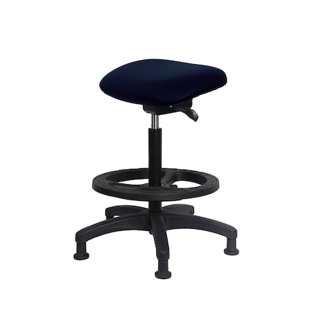 Blue Ridge Ergonomics Vinyl Sit-Stand - Standing Height with Black Foot Ring Stationary Glides in Ink Voyager Vinyl VSTSS-RG-BF-RG-2014