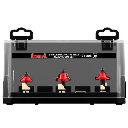 Freud Piece Decorative Edge Quadra-Cut Router Bit Set 90-206