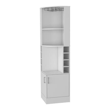 Homeroots 71in White Wood Corner Bar Cabinet With Two Doors 535085