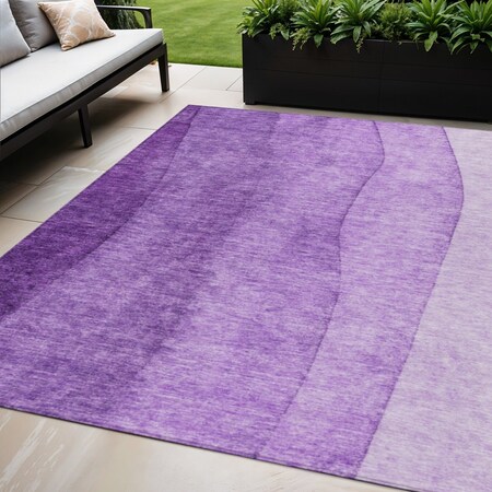 Homeroots 5' X 8' Purple And Lavender Ombre Washable Indoor Outdoor Area Rug 581823