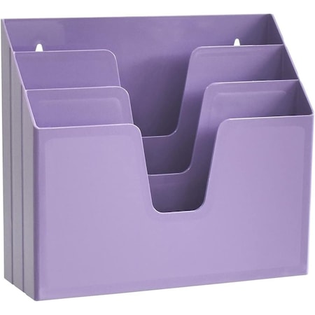 Acrimet Horizontal Triple File Folder Holder Organizer (Solid Purple Color) 860.LO